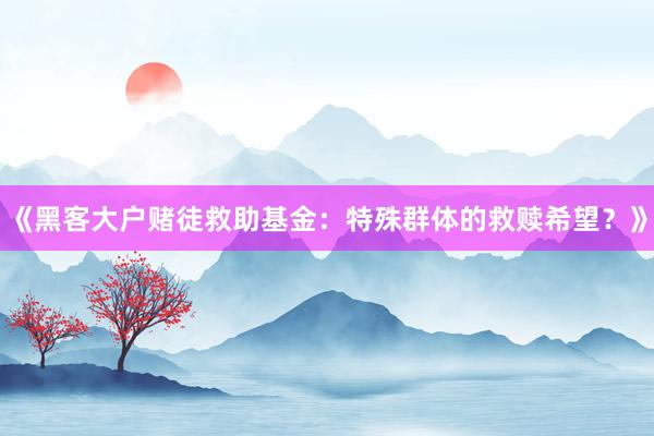 《黑客大户赌徒救助基金：特殊群体的救赎希望？》
